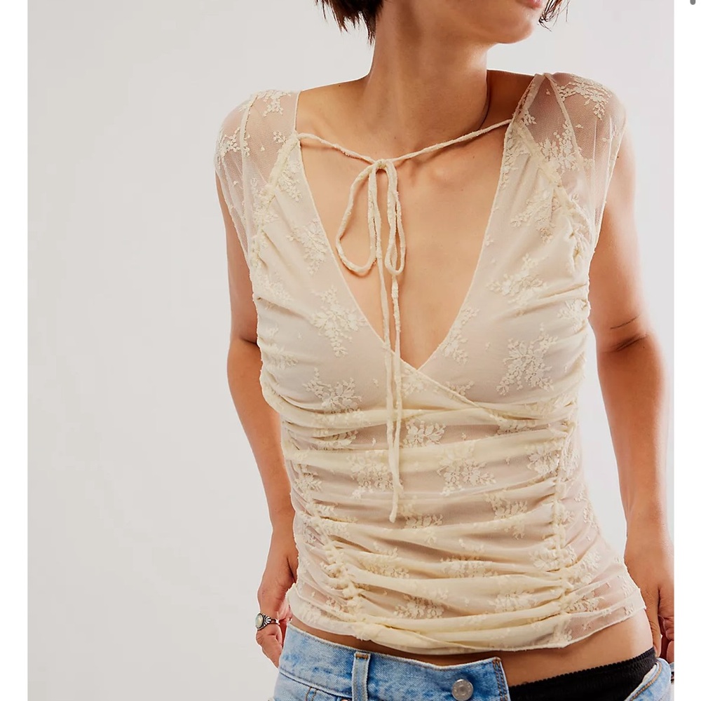 Free People Lacey In Love Cream Lace Cami